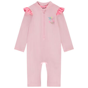 UV-beschermende jumpsuit met flamingoprint voor baby meisjes 