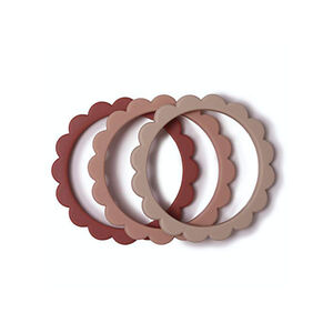Anneau de dentition bracelet Fleurs Blush/Rose/Sand 3pcs 