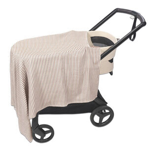 Hoeslaken draagmand Vichy + Mousseline-Doek Praliné Stripes Moka 