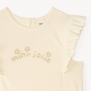 T-shirt manches courtes volanté print pailleté fantaisie pour bébé fille 