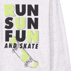 T-shirt met lange mouwen in jersey met neps-effect, skateboardprint jongens 