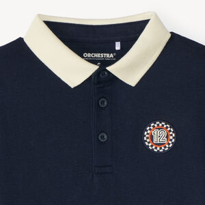 Polo jongen met korte mouwen in vintage sportstijl 
