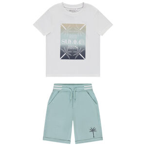 Ensemble t-shirt manches courtes fantaisie + bermuda pour garçon  