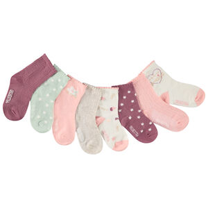 Set van 8 paren van geborduurde sokken meisjes 