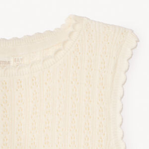 Pull sans manches en tricot fantaisie fille 