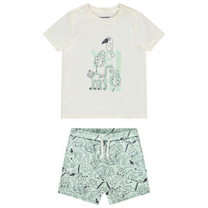 Ensemble 2 pièces motifs animaux de la savane pour bébé garçon 