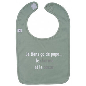Bavoir "Je tiens ça de papa" Vert de Gris 