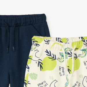 Set van 2 gebreide flashy bermuda's voor babyjongen 