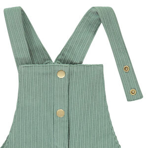 Salopette courte uni en velours pour fille 