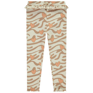 Lange geribbelde pyjama met fantasieprint voor meisjes 