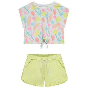 Ensemble court 2 pièces avec t-shirt imprimé pour fille 