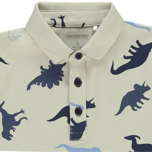 Poloshirt met lange mouwen en fantasieprint voor jongens 