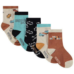 Lot de 5 paires de chaussettes motifs skate pour bébé garçon 
