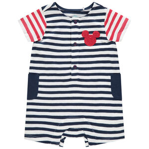 Korte jumpsuit met strepen badge Mickey Disney 