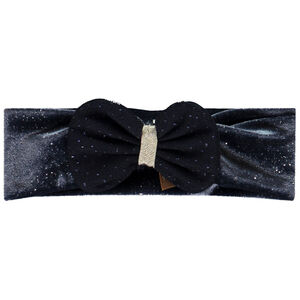 Bicolore paillettenfluwelen haarband met satijnen strik voor babymeisje 