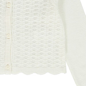 Gilet court en tricot ajouré pour fille 