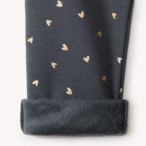 Joggingbroek met glinsterende hartjesprint voor babymeisje 