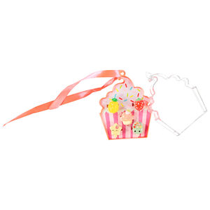 Lot de 5 bagues fantaisie + boîte cupcake fille 