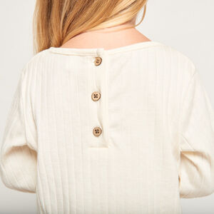 Jurk met 2-in-1 bi-materiaal effect met bloemenprint voor babymeisje 