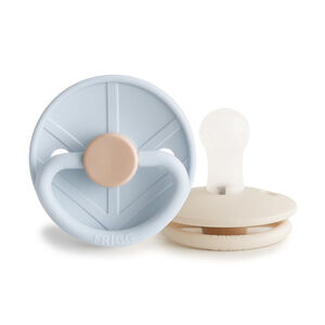 Lot de 2 sucettes en silicone Little Viking T2 powder blue/cream 