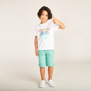 T-shirt met korte mouwen met reliëfprint van Stitch Disney voor jongens 