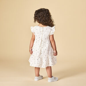 Robe manches courtes en gaze imprimée pour bébé fille 