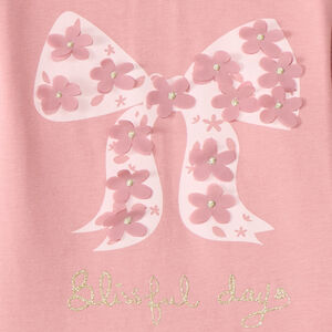 T-shirt manches longues bébé fille print à relief fantaisie 