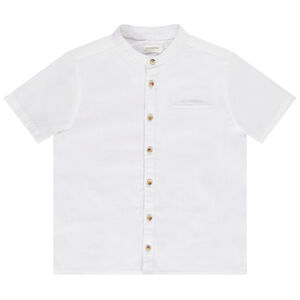 Korte mouwen effen hemd met mao-kraag voor jongens 