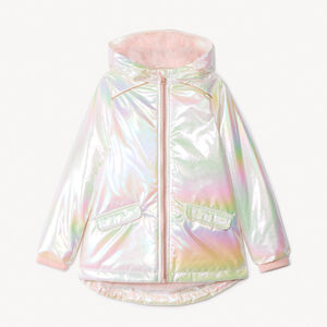 Coupe-vent iridescent doublé sherpa duveteux pour fille 
