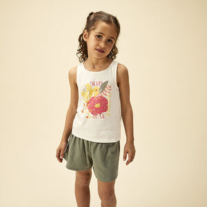 Ensemble débardeur fantaisie + short imprimé fille 