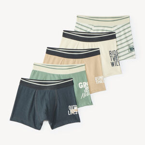 Set van 5 jongensboxers met autothema 