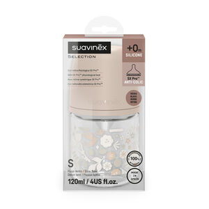 Zuigfles van glas met SX Pro S speen 120ML Wonderland Roos 