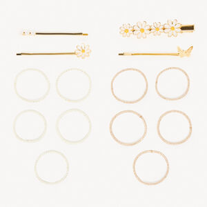 Set van 4 haarspelden + 10 elastiekjes 