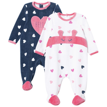 Dors Bien En Velours Impimes Coeurs Pour Bebe Fille Orchestra Be