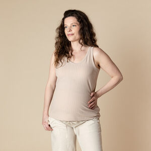 Débardeur uni effet côtelé pour femme 