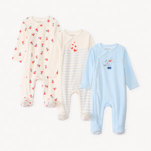 Lot de 3 dors-bien en velours pour bébé fille avec ouvertures différentes selon l'âge 