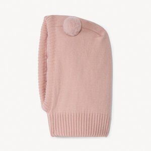 Gebreide jerseykap met nepbontpompons en sherpavoering voor meisjes 