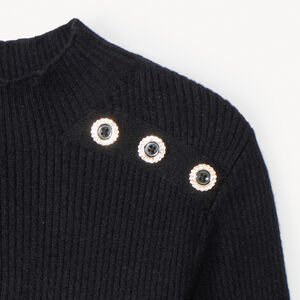 Trui met lange mouwen, coltrui en fantasieknopen voor meisjes 