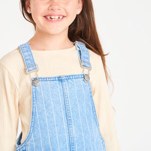 Robe salopette fille en denim 