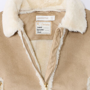 Suèdelookjas met namaakbont voor meisjes 