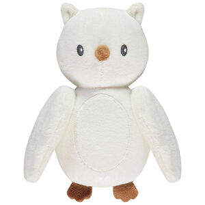 Pluche uil in fluweel met rammelaar voor baby