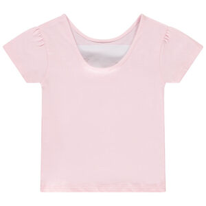 T-shirt manches courtes avec sequins et pétales en reliefs fille 