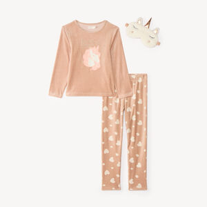 Drie-delige meisjesvelours pyjama set 