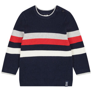 Pull en tricot à rayures placées pour bébé garçon 