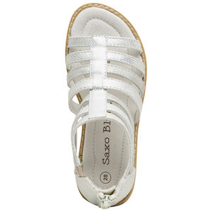 Sandales argentées texturées à zip pour fille 