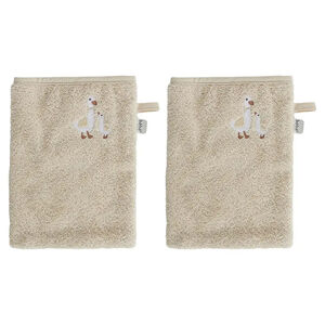 Set van 2 Washandjes Dear Goose Ecru 