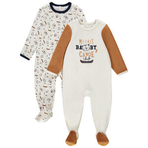 Lot de 2 dors-bien en velours print ourson pour bébé garçon 