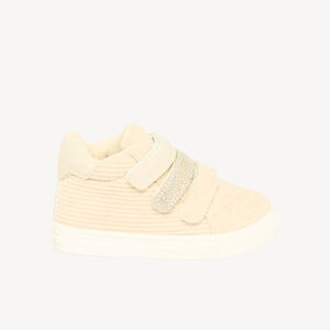Katoenen velours effect sneakers met drie klittenbandsluitingen voor meisjes. 