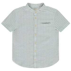 Gestreept overhemd met korte mouwen en mao kraag voor jongens 