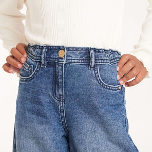 Wijde jeans in blauw stone voor meisjes 